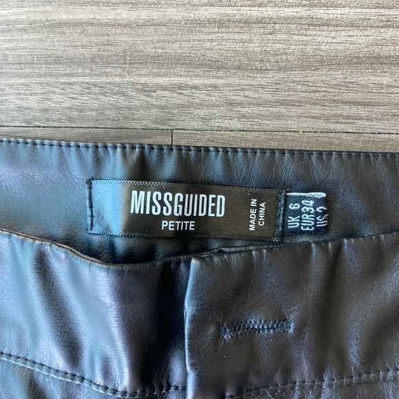 Missguided Petite Slit Front Faux Leather Pants in Black-NWOT - Picture 11 of 11